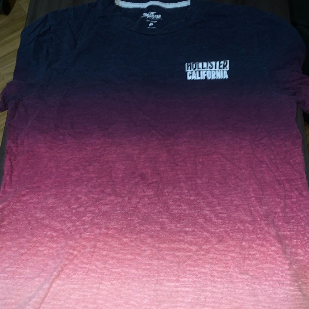 Hollister California Gradient T Shirt Pink Black